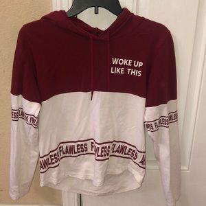 red n white sweatshirt